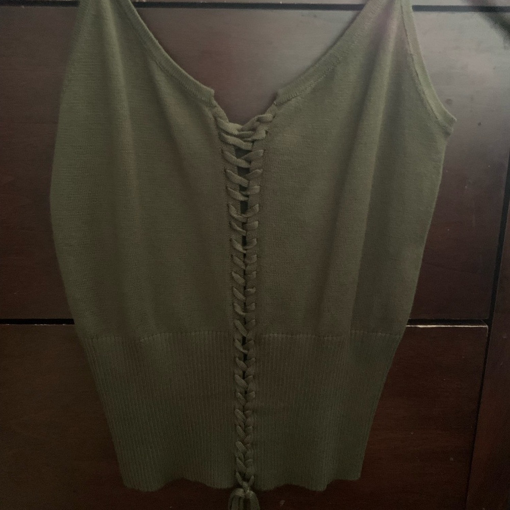 NWT Popular 21 brand lace up tank size small